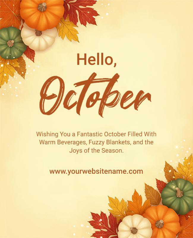 Warm October Wishes Seasonal Flyer Template