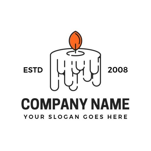 Warm Orange Candle Design Evokes Cozy Atmosphere for Candlelight Logo Template