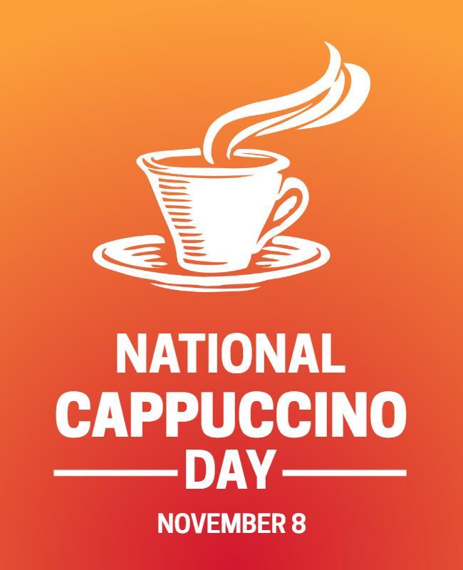 Warm Orange Cappuccino Celebration Day Poster Template
