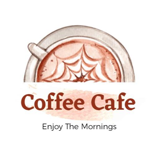 Warm Watercolor Coffee Cup Design for Cafe Logo Template