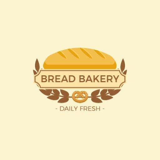 Warm Yellow Bread Design Highlighting Fresh Bakery Logo Template