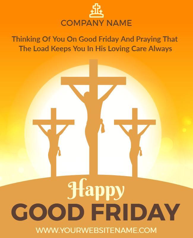 Warm Yellow Religious Good Friday Celebration Poster Template