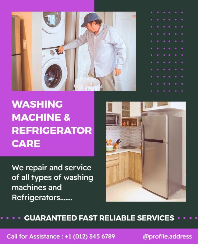 Washing Machine and Refrigerator Service Flyer Template