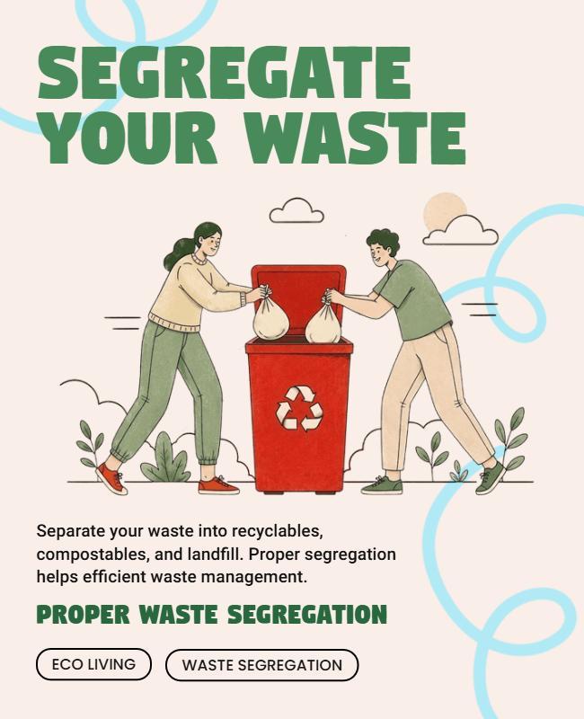 Waste Segregation Awareness Campaign Poster Template