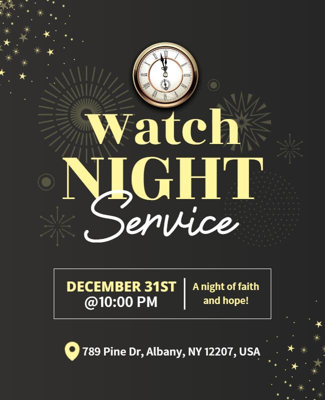 Watch Night Service Event Flyer Template