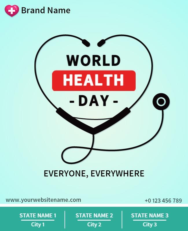 Water Blue World Health Day Poster Template