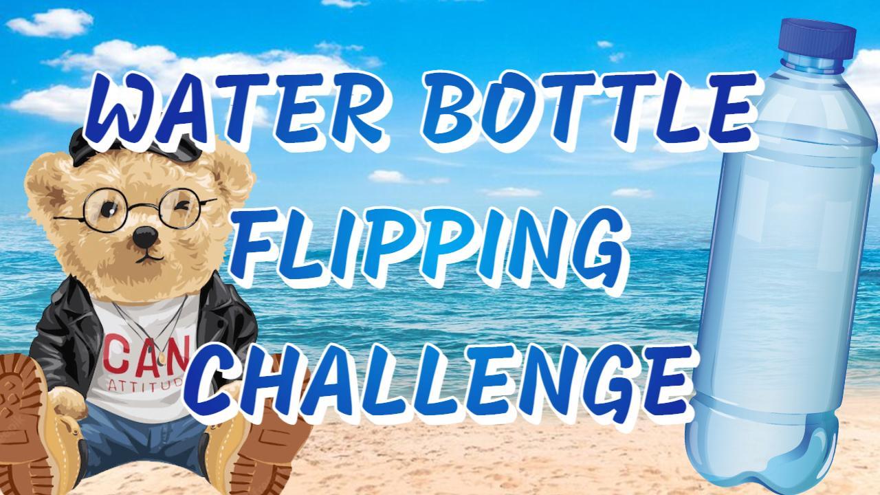 Water Bottle Flipping Challenge Fun Beach Trending YouTube Thumbnail Template