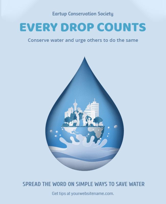 Water Conservation Awareness Campaign Flyer Template