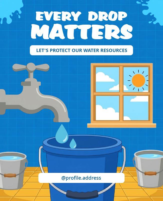 Water Conservation Awareness Campaign Poster Template