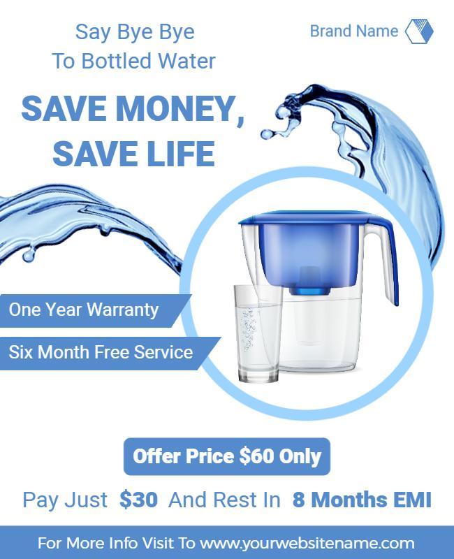 Water Filter Promotional Offer Flyer Template