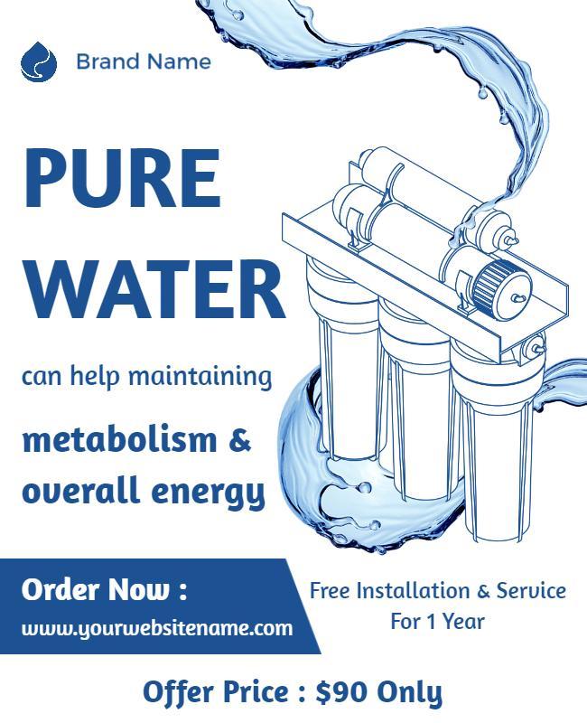 Water Purification System Promotional Flyer Template