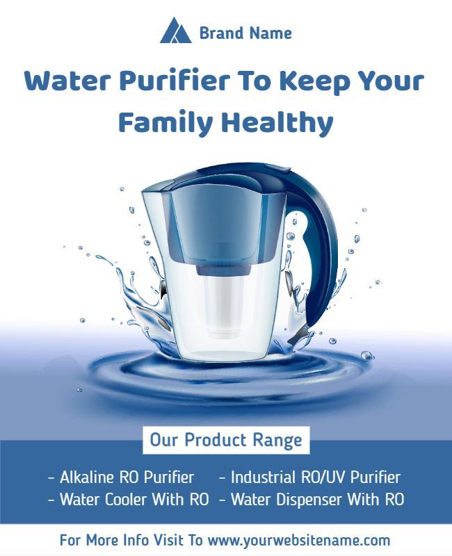 Water Purifier Product Range Flyer Template