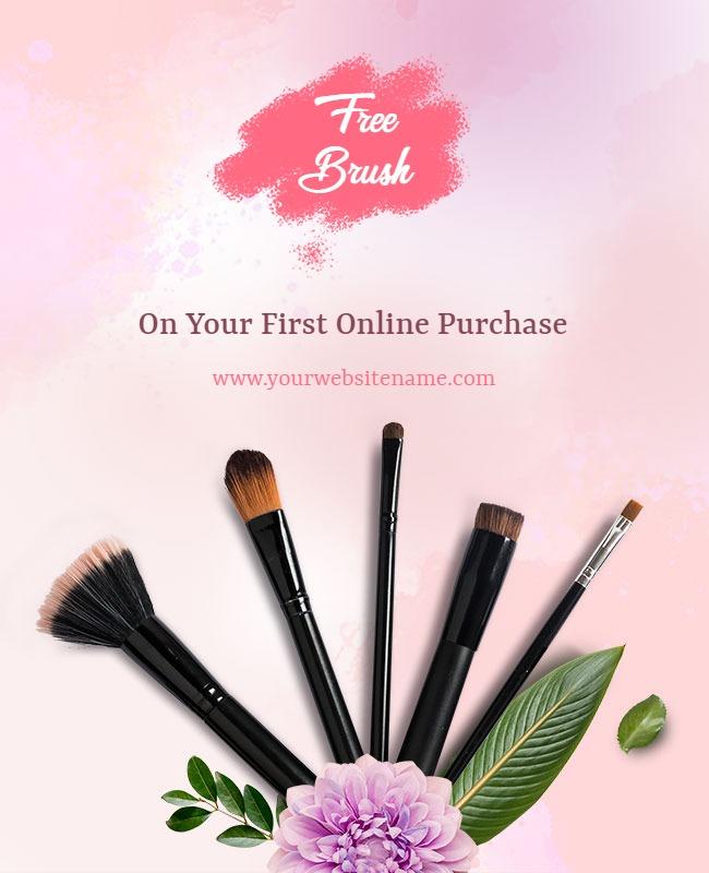 Watercolor Minimalist Online Purchase Flyer Template