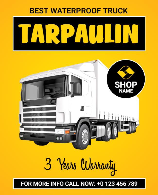 Waterproof Truck Tarpaulin Advertisement Flyer Template