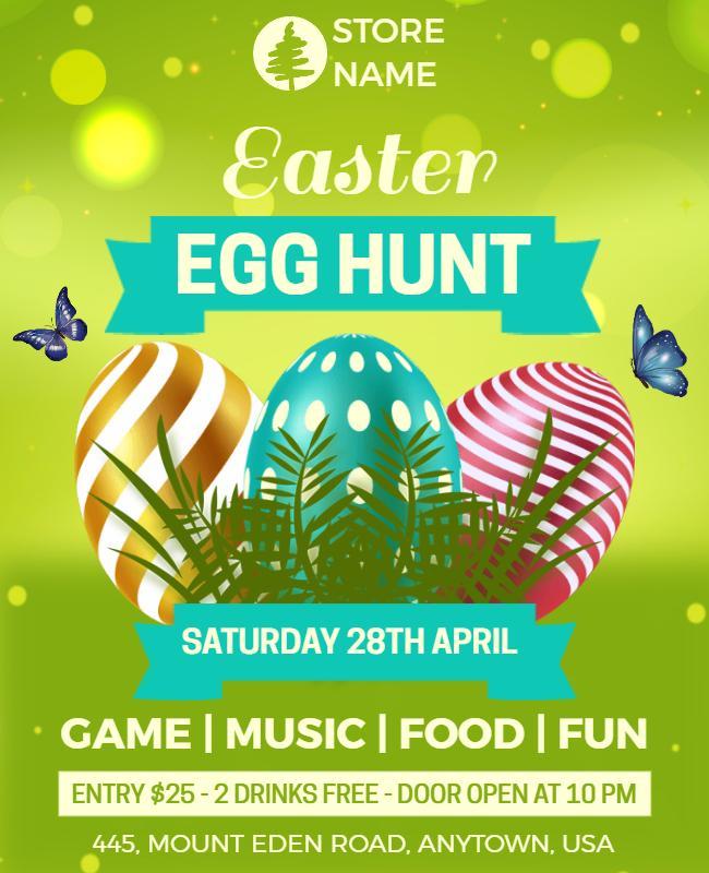 Wattle and Lima Easter Egg Hunt Flyer Template