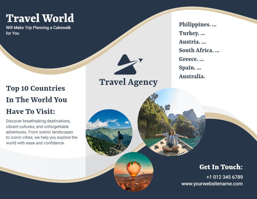 Waves of Adventure Travel Agency Destinations Brochure Template