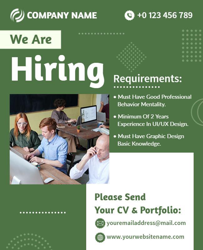 We Are Hiring Job Vacancy Announcement Flyer Template