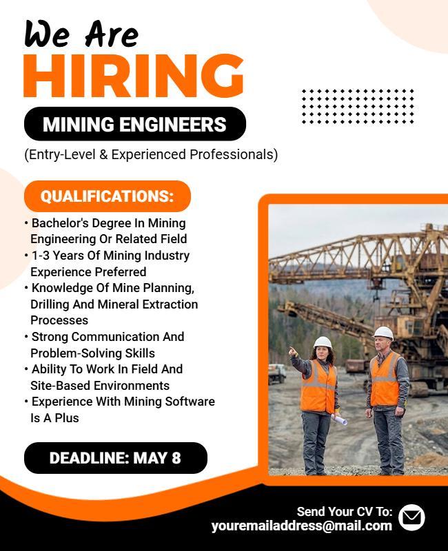 We Are Hiring Mining Engineers Flyer Template