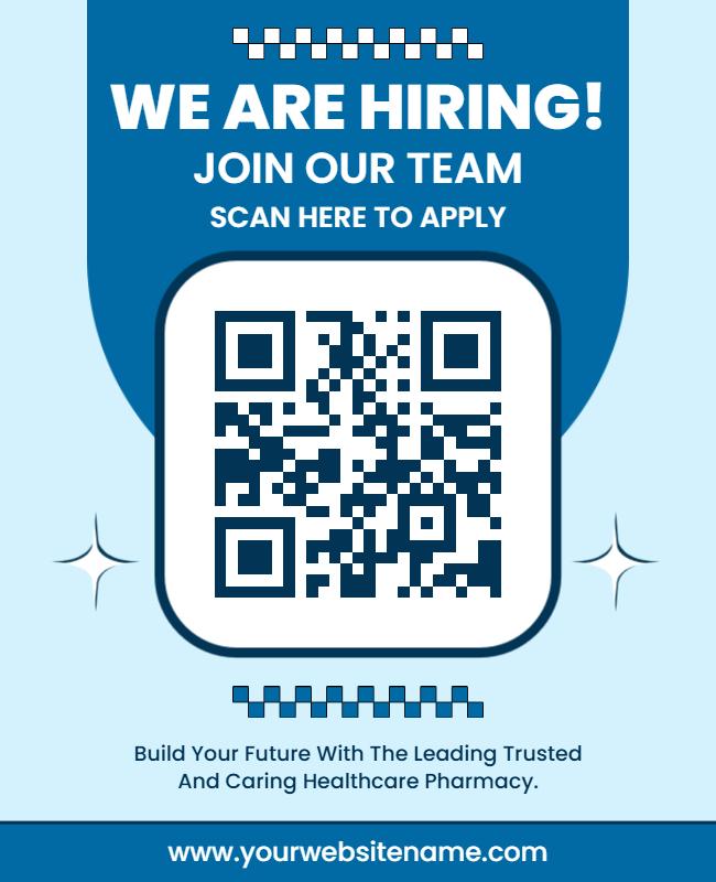 We Are Hiring QR Code Flyer Template