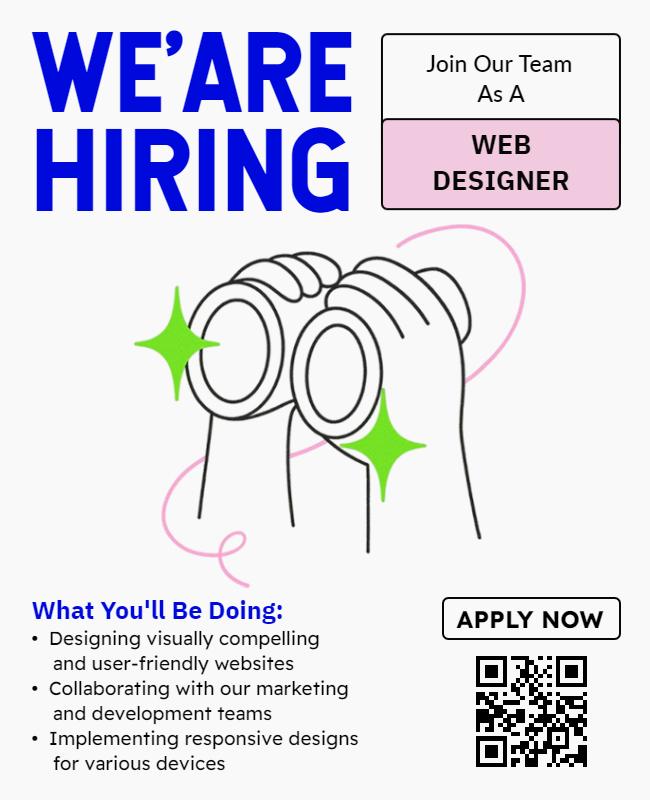 We Are Hiring Web Designer Flyer Template