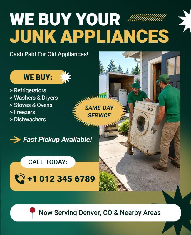 We Buy Your Junk Appliance Flyer Template
