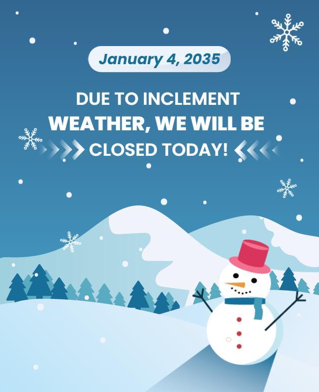 Weather Closure Announcement Flyer Template