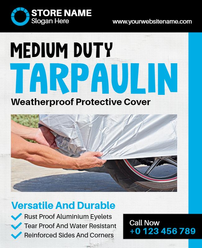 Weatherproof Tarpaulin Product Promotion Flyer Template