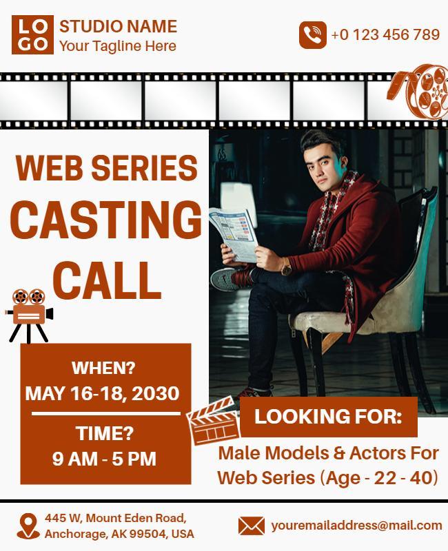 Web Series Casting Call Announcement Flyer Template