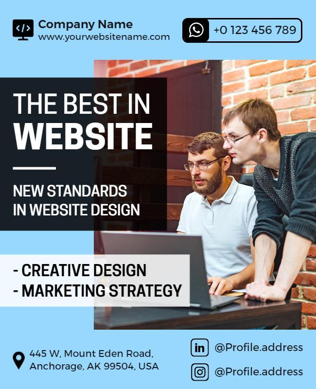 Website Design and Marketing Strategy Flyer Template