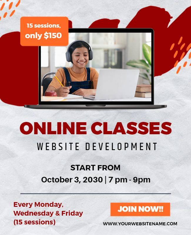 Website Development Online Classes Flyer Template