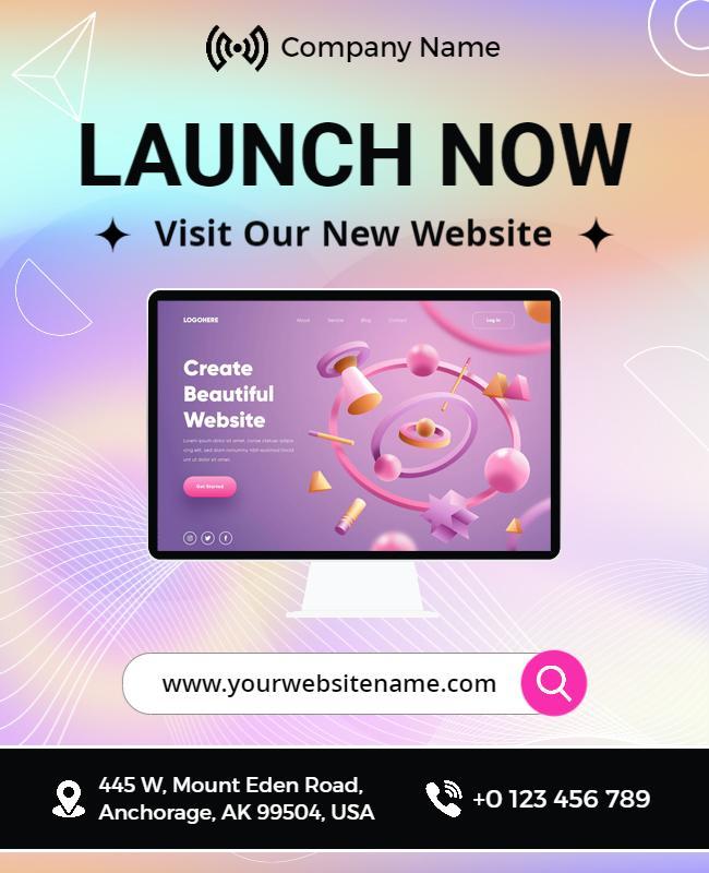 Website Launch Announcement Flyer Template