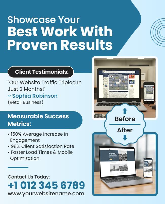 Website Optimization Before and After Flyer Template