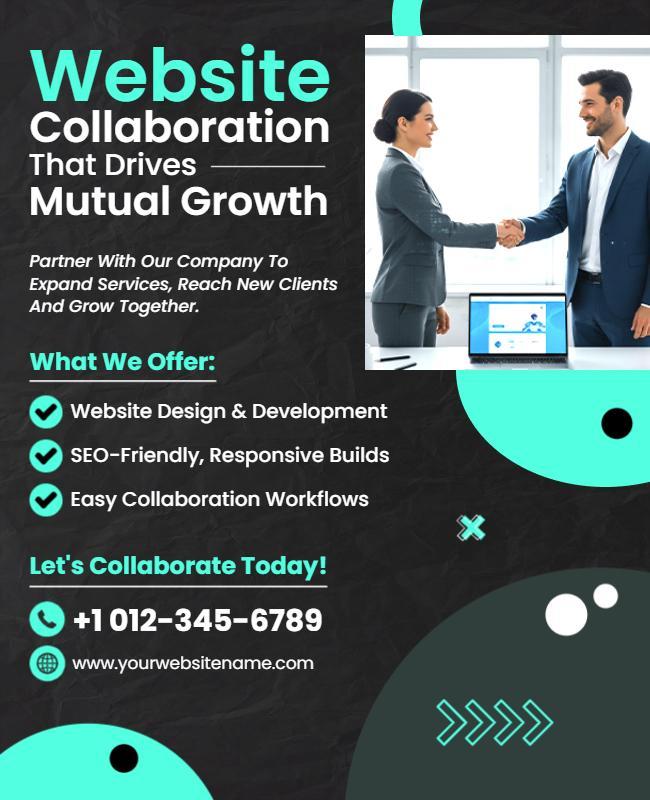 Website Partnership for Growth Collaboration Flyer Template