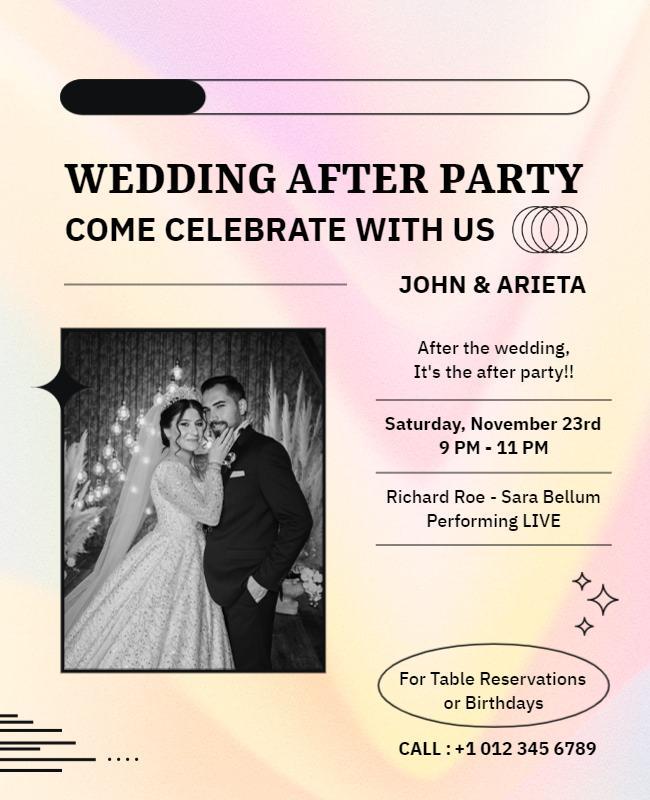 Wedding After Party Celebration Flyer Template