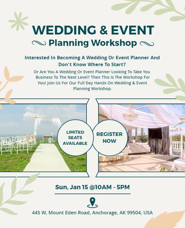 Wedding and Event Planning Workshop Flyer Template