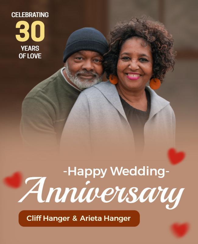 Wedding Anniversary Celebration Flyer Template