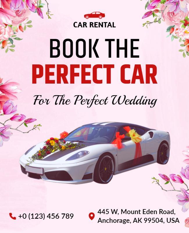 Wedding Car Rental Service Flyer Template