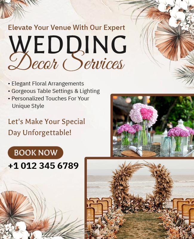 Wedding Decor Services Promotional Flyer Template