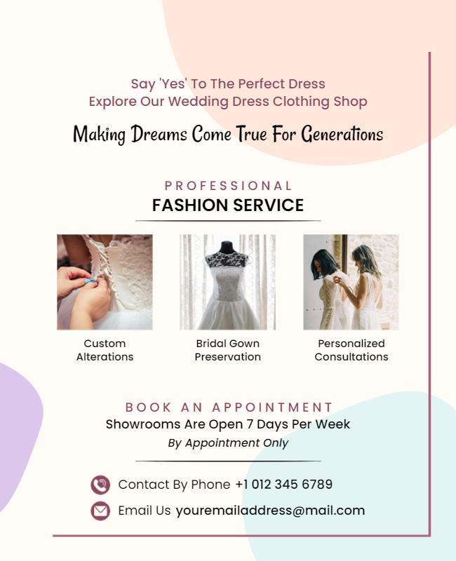 Wedding Dress Fashion Service Flyer Template