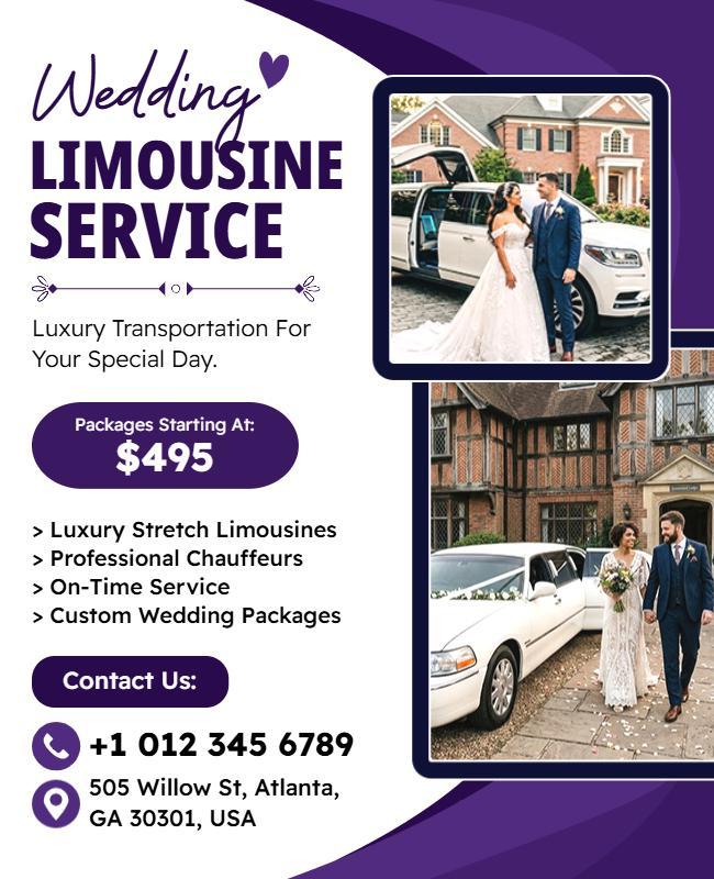 Wedding Limousine Service Flyer Template