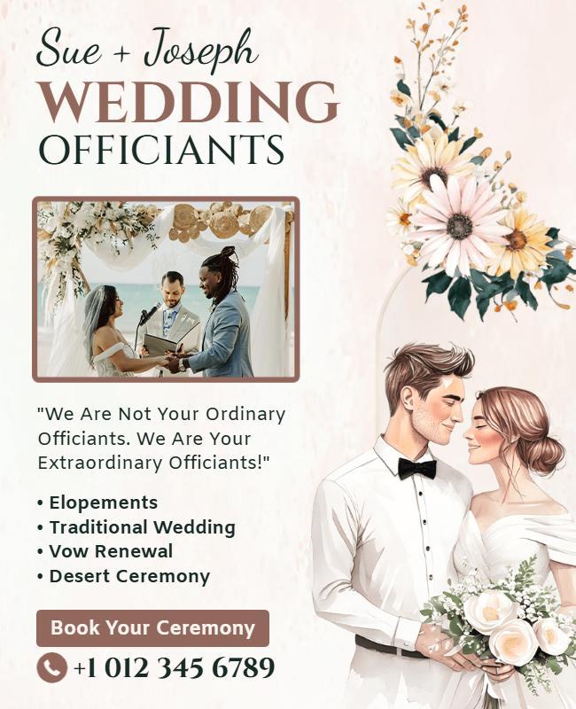 Wedding Officiants Services Promotional Flyer Template
