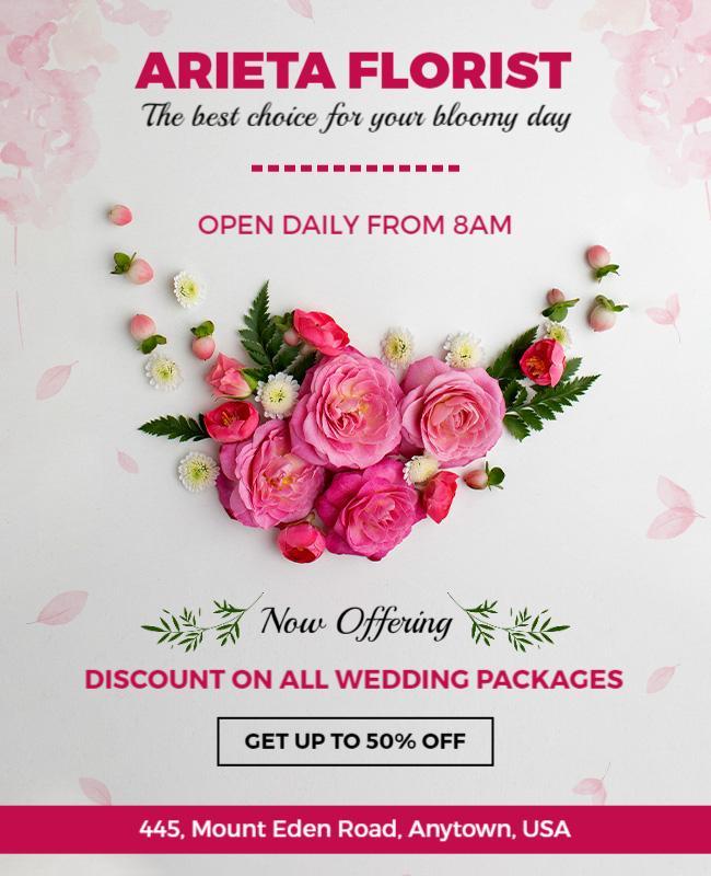 Wedding Package Discount Florist Flyer Template