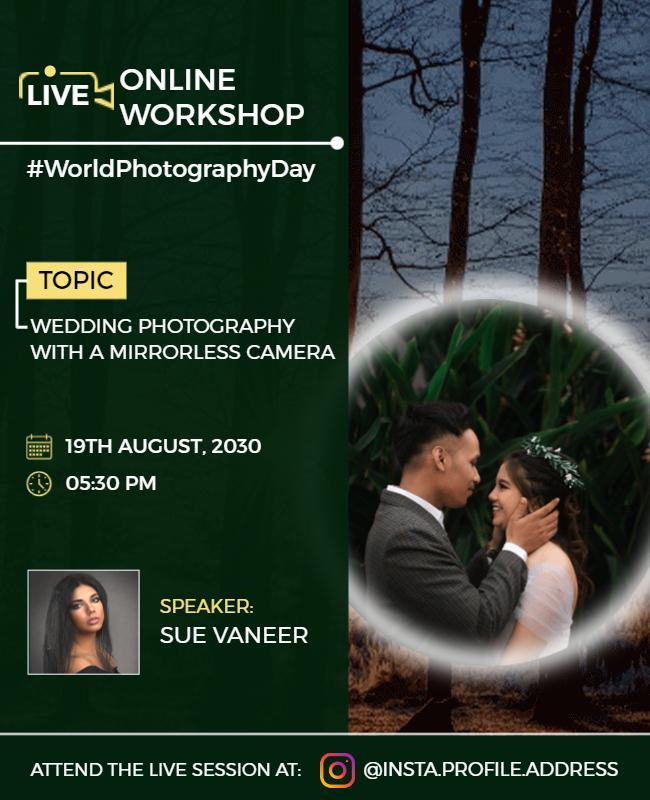 Wedding Photography Online Workshop Flyer Template