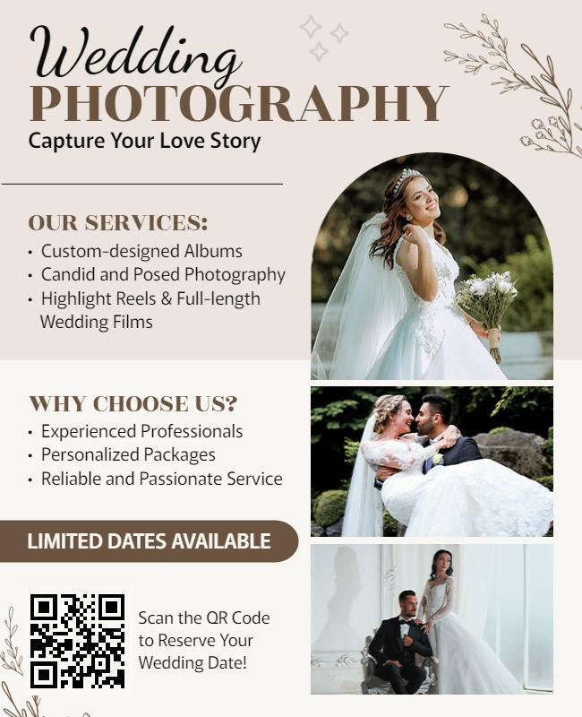 Wedding Photography Service Promotion Flyer Template