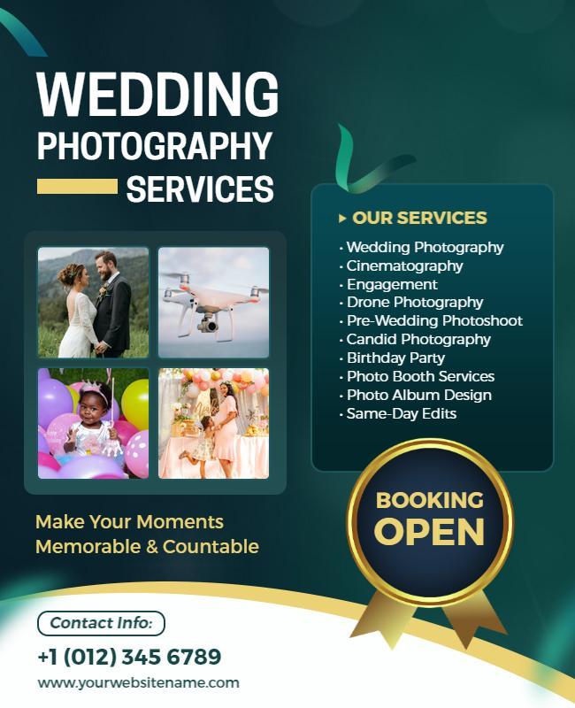 Wedding Photography Services Promotion Flyer Template