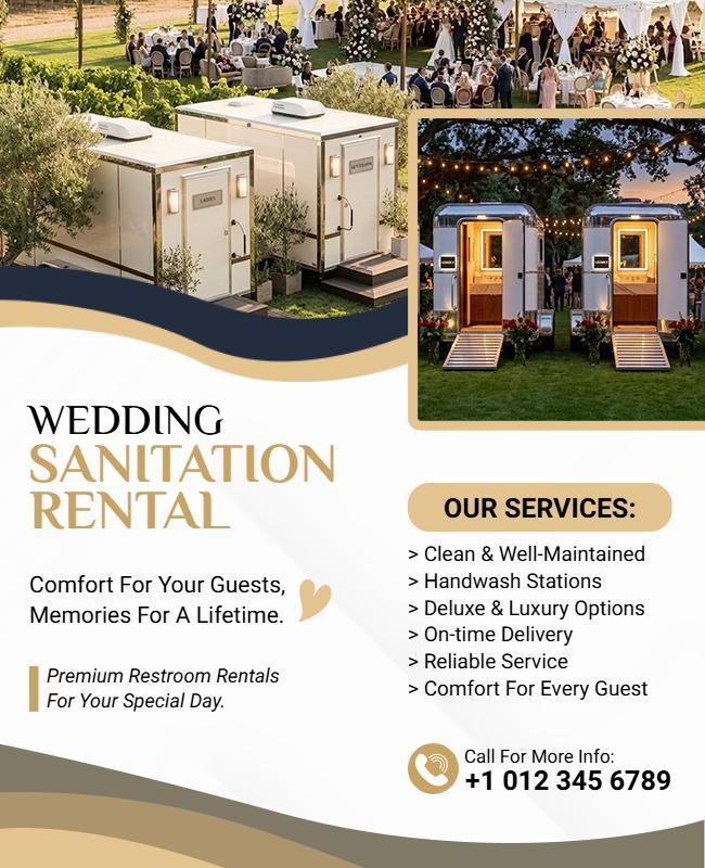 Wedding Sanitation Rental Services Flyer Template