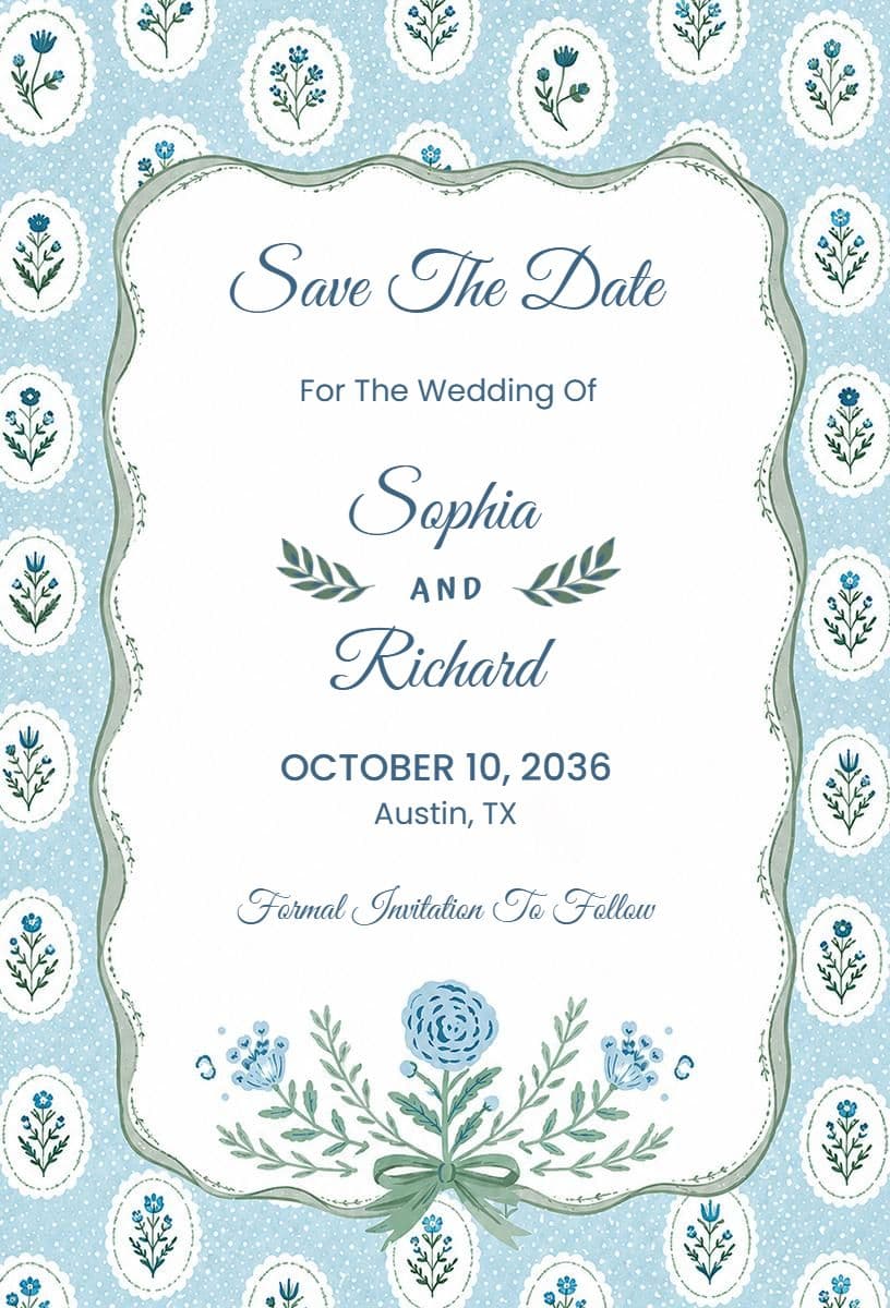 Wedding Save the Date Announcement Template