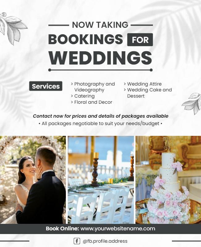 Wedding Services Booking Flyer Template