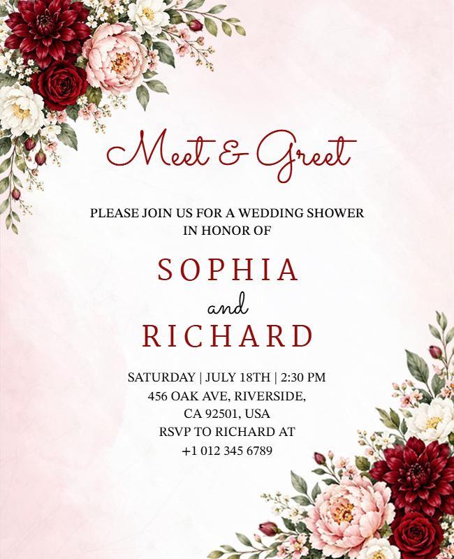 Wedding Shower Meet and Greet Flyer Template