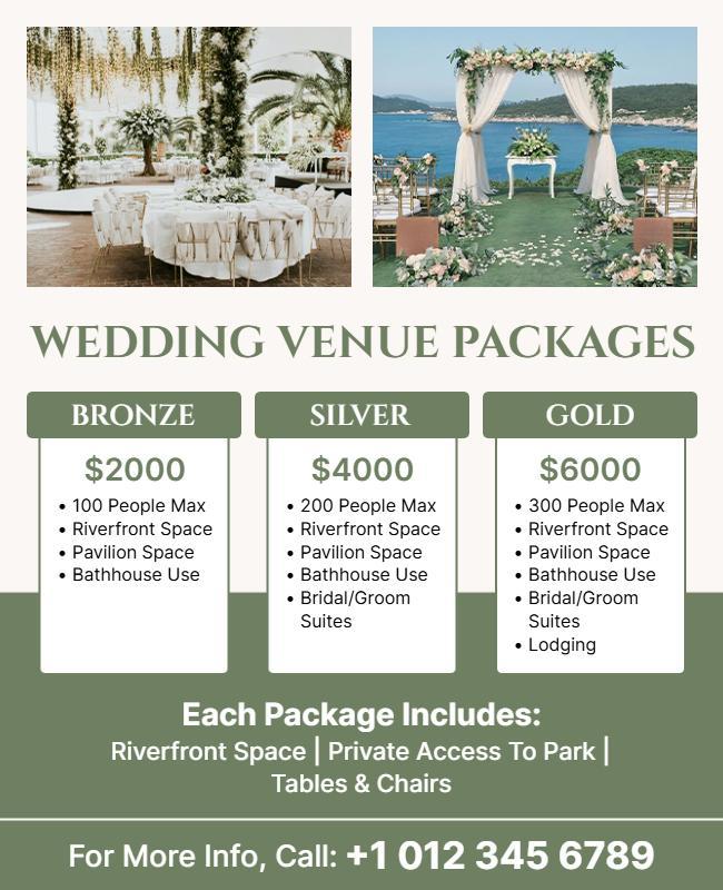 Wedding Venue Package Options Flyer Template